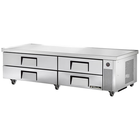 TRCB-82-84-HC True 82" 4-Drawer Refrigerated Chef Base w/ 84" Extended Top-True MFG Co.