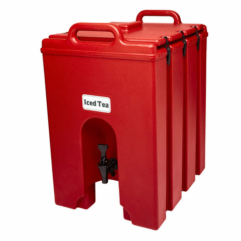 Cambro 1000LCD158 Camtainer 11.75 Gallon Hot Red Insulated Beverage Dispenser