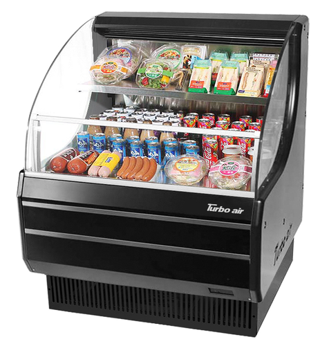 Turbo Air TOM-30LW(B)-N Low-Profile Horizontal Open Display Merchandiser, 5.1 cu. ft.
