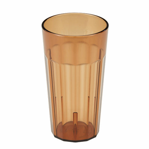 Cambro NT16153 Newport 16.4 oz. Amber SAN Plastic Fluted Tumbler