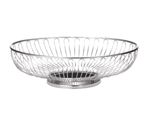 TableCraft Products 4171 Small Oval Chrome Plated Chalet Wire Basket 7-1/2" x 5-5/8" x 2-5/8"