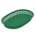 1076FG Tablecraft 10-5/8" x 7" x 1-1/2" Forest Green Chicago Platter Basket-Tablecraft Products