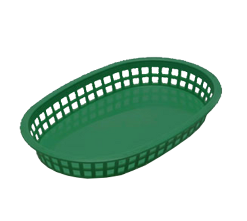 1076FG Tablecraft 10-5/8" x 7" x 1-1/2" Forest Green Chicago Platter Basket-Tablecraft Products