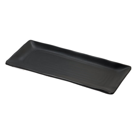 GET Enterprises RP-1490-BK Nara 14" x 9" Black Matte Rectangular Melamine Platter
