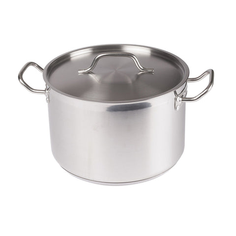 SST-12 Winco 12 Qt. Stainless Steel Stock Pot w/ Lid-WINCO