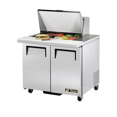 TSSU-36-12M-B-HC True 36" Mega Top 2-Door Refrigerated Sandwich/Salad Prep Table