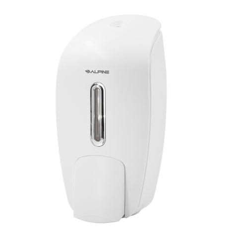 Alpine Industries ALP425-WHI Surface Mounted Manual Soap and Hand Sanitizer Dispenser, 800 mL, White