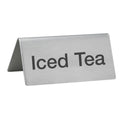 SGN-105 Winco "Iced Tea" Stainless Steel Tent Sign-WINCO