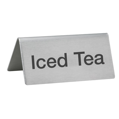 SGN-105 Winco "Iced Tea" Stainless Steel Tent Sign-WINCO