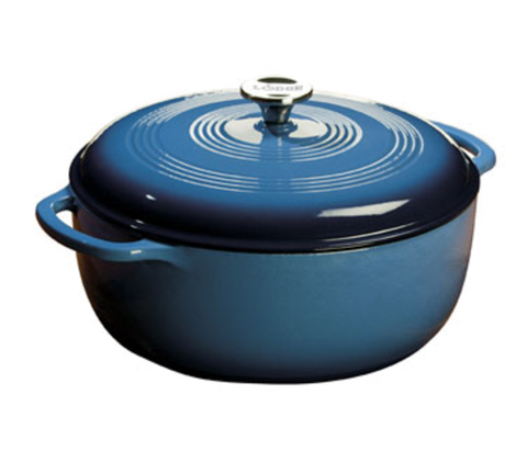Lodge EC7D33 Essential Enamel 7.5-Quart Cast Iron Dutch Oven, Blue