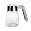 1270 Tablecraft 8 Oz. Modern Glass Syrup Dispenser w/ Chrome Plated ABS Top-Tablecraft Products