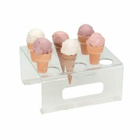 Dispense-Rite CTCS-9C 9-Hole Clear Acrylic Countertop Ice Cream Cone Holder