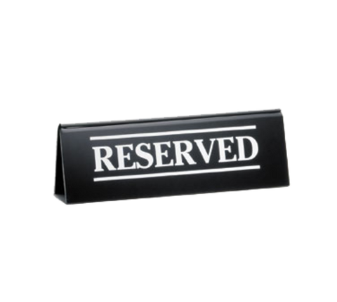 Tablecraft Products 2060A Double-Sided Acrylic "Reserved" Table Tent Sign