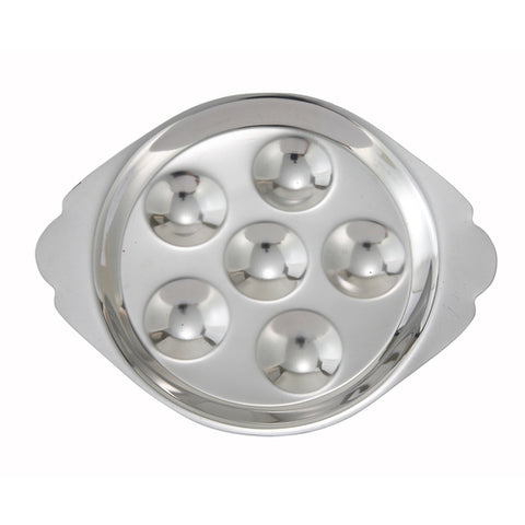 Winco SND-6 Stainless Steel 6-Hole Snail Dish