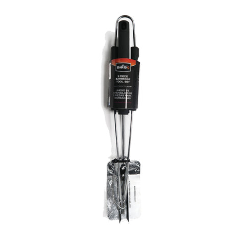 Chef Master 02854YNST 3-Piece Mr. Bar-B-Q Promo Finger Grip BBQ Tool Set