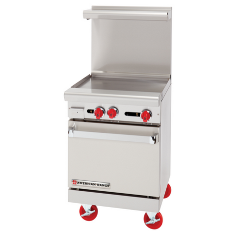 American Range AR-24G 24 Inch Commercial Gas Range with 24 Inch Griddle and Space Saver Oven