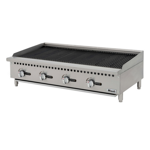 Migali Industries C-CR48 48 inch Countertop Gas Char-Rock Charbroiler, 140,000 BTU