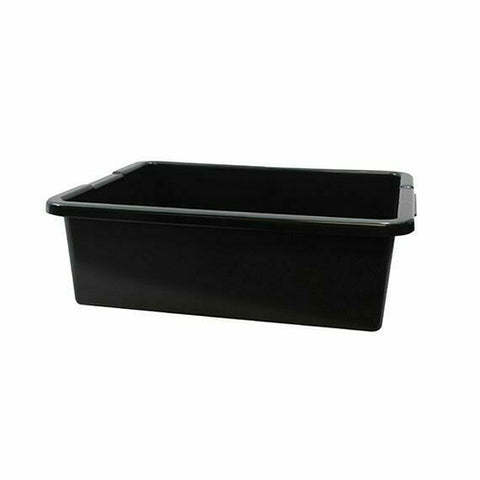 1557B Tablecraft 22" x 16" x 7" Black Heavy-Duty Bus Box