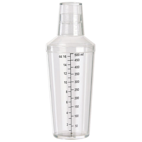 Winco BS-16PC 16 oz Clear Plastic Bar Shaker Set