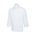 M60010WHS Mercer Millennia Unisex 36" S White Double Breasted Long Sleeve Cook Jacket-Mercer Culinary