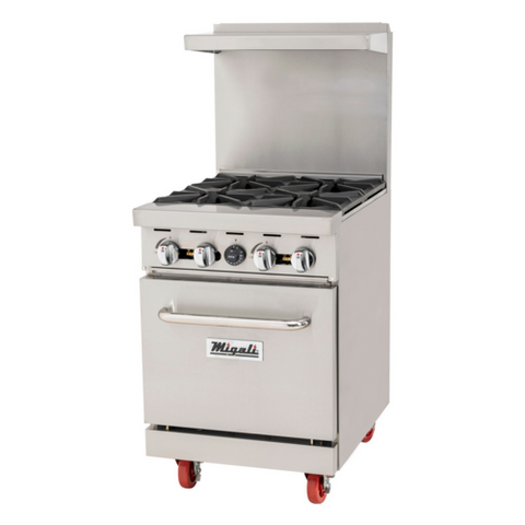 C-RO4-LP Migali 24" 4-Burner Range w/ (1) Oven - LP