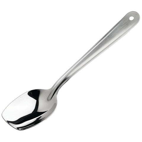 SPS-S10 Winco 10" Stainless Steel Slanted Solid Plating Spoon-WINCO