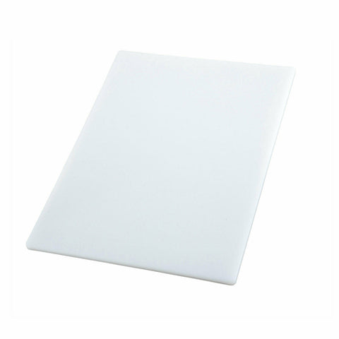 Winco CBWT-610 White Rectangular Polyethylene Cutting Board, 6" x 10" x 1/2"