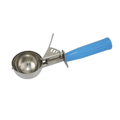 Winco ICD-16 Stainless Steel Thumb Press Disher, Size #16 with Blue Plastic Handle