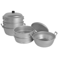 ALST010 Thunder Group 17" x 21-1/2" Aluminum Steamer Set-Thunder Group