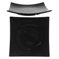 24007BK Thunder Group Black 7" x 7" Square Flare Melamine Plate-Thunder Group