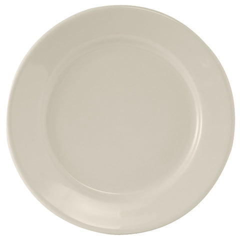 Tuxton China TRE-021 12" Round Reno Ceramic Dinner Plate, American White/Eggshell