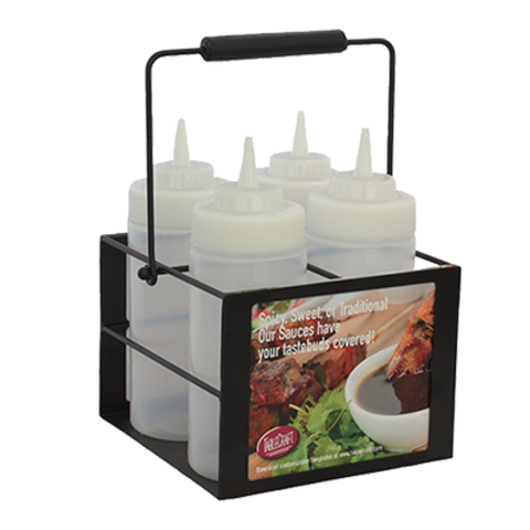 Tablecraft Products SBC4 Squeeze Bottle Caddy, 4-Compartment