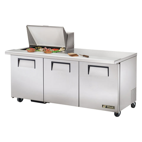 True Manufacturing TSSU-72-12M-B-HC 72" Mega Top Sandwich/Salad Prep Table with Hydrocarbon Refrigerant