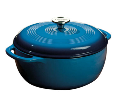 Lodge EC6D33 6 Qt. Blue Enameled Cast Iron Dutch Oven