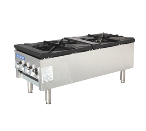 Turbo Air TASP-18S-D Radiance 2-Burner Stock Pot Range, 158,000 BTU, Convertible Gas
