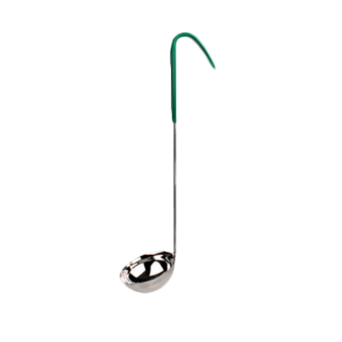 Thunder Group SLOL205 4 oz SLOL Series Stainless Steel Serving Ladle with Green Vinyl Handle
