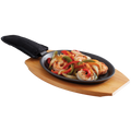 90200 Chef Master Includes: Oval Cast Iron Sizzler With Handle, Chef-Master™ Fajita Platter - Each-CHEF MASTER
