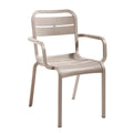 UT115181 Grosfillex Cannes Stacking Armchair, French Taupe-Grosfillex