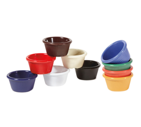 G.E.T. Enterprises RM-387-W 2 oz. White Fluted Melamine Ramekin