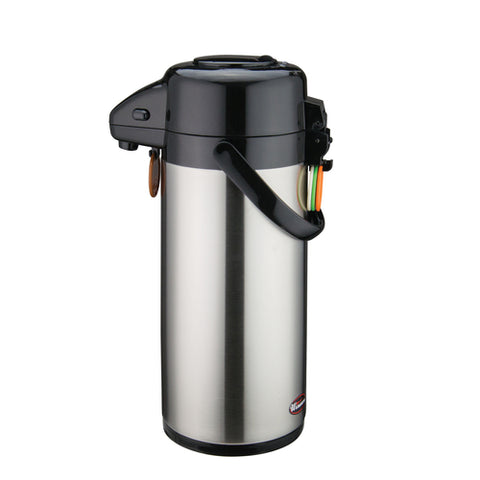 Winco APSP-925 2.5 Liter Push Button Stainless Steel Lined Airpot
