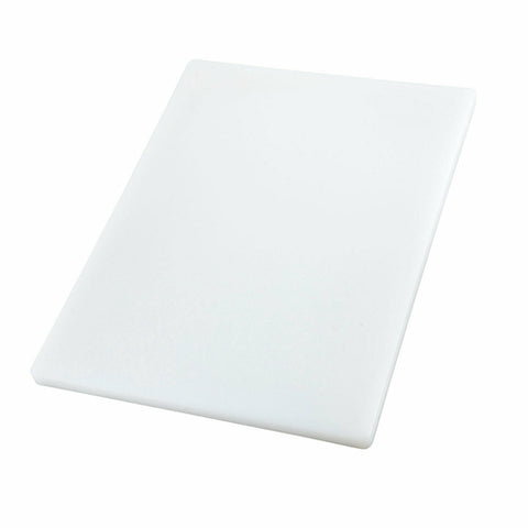 Winco CBXH-1520 White Rectangular Polyethylene Cutting Board, 15" x 20" x 1"
