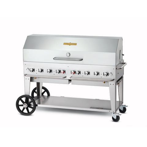 CV-MCB-60-SI50/100-1RDP Crown Verity 60" Mobile Outdoor Charbroiler Includes Roll Domes, Bun Racks, LP