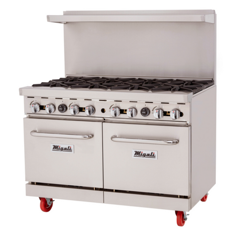 C-RO8-NG Migali 48" 8-Burner Range w/ (2) Ovens - NG