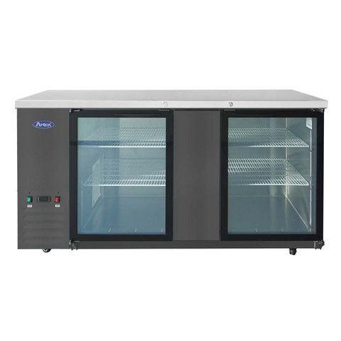 Atosa SBB69GGRAUS2 69" Black Shallow Depth Back Bar Cooler with Glass Doors