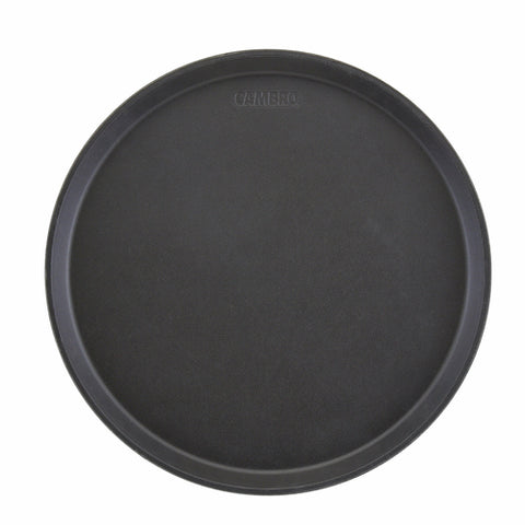 Cambro 1950CT110 Camtread 19 7/16" Round Black Satin Non-Skid Low Profile Serving Tray