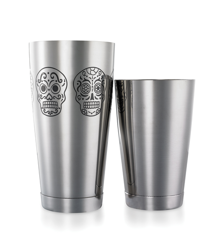 Mercer Culinary Barfly M37009SKU 28 oz. & 18 oz. Stainless Steel Skull Cocktail Shaker Set