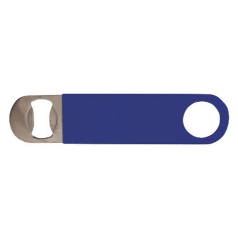 Winco CO-301PB 7" Blue PVC-Coated Stainless Steel Flat Bottle Opener