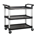 UC-3019K Winco 40" Black 3-Tier Utility Cart-WINCO