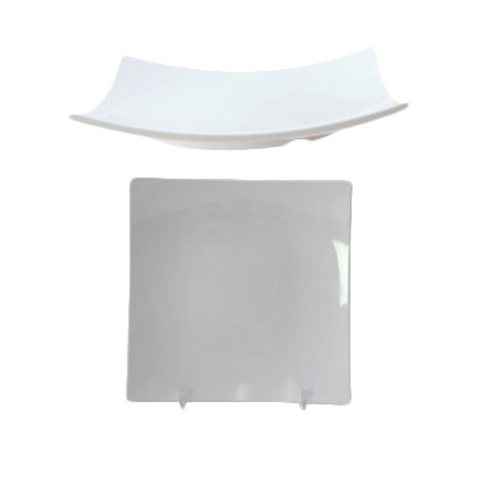 24006WT Thunder Group 6" Classic White Melamine Square Plate-Thunder Group