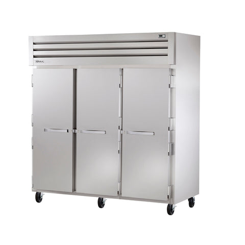 STA3R-3S-HC True Mfg. SPEC SERIES® Refrigerator, reach-in, three-section, (3) stainless steel doors